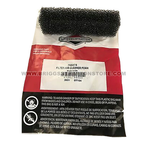 705475 FilterAir Cleaner Foam Briggs and Stratton Genuine OEM Part