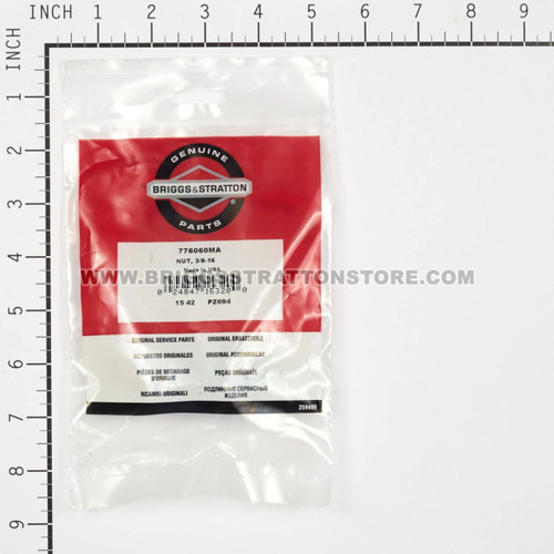776060Ma Nut 3/816 Briggs and Stratton Genuine OEM Part