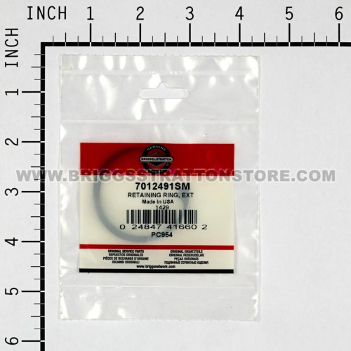 7012491SM Retaining Ring, Ext Briggs and Stratton Genuine OEM Part