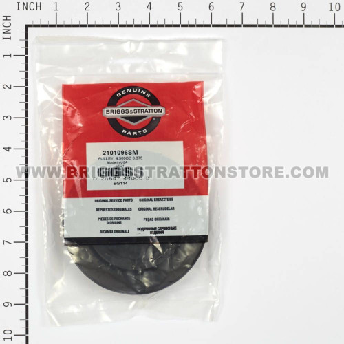 2101096SM Pulley, 4.500Od 0.375 Briggs and Stratton Genuine OEM Part