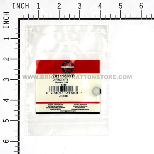 7011156YP ORing, 5/16 Briggs and Stratton Genuine OEM Part 3 7011156YP ORing, 5/16 Briggs and Stratton Genuine OEM Part