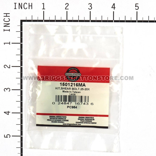 1501216MA Shear Bolt Kit for Snow Throwers – Briggs and Stratton Genuine Part