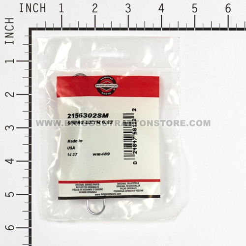 2156302SM SpringExtn 0.63 Briggs and Stratton Genuine OEM Part
