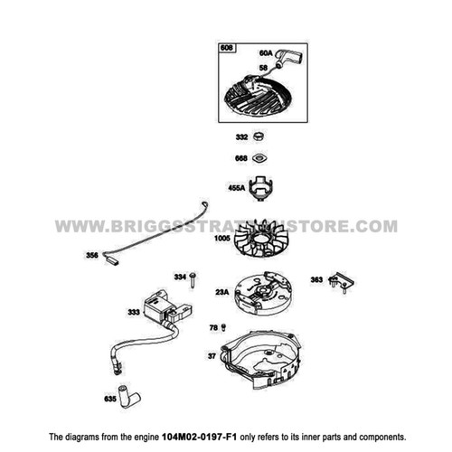 - Briggs and Stratton - Genuine OEM Part 104M02-0197-F1 - Engine 14 - Briggs and Stratton - Genuine OEM Part 104M02-0197-F1 - Engine