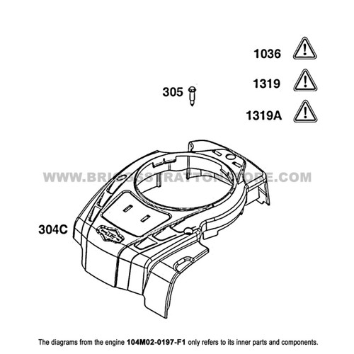 - Briggs and Stratton - Genuine OEM Part 104M02-0197-F1 - Engine 16 - Briggs and Stratton - Genuine OEM Part 104M02-0197-F1 - Engine