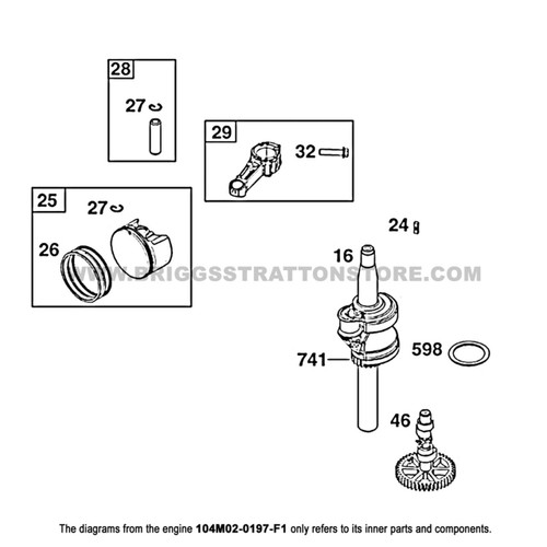 - Briggs and Stratton - Genuine OEM Part 104M02-0197-F1 - Engine 17 - Briggs and Stratton - Genuine OEM Part 104M02-0197-F1 - Engine