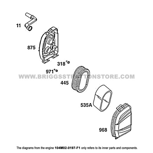 - Briggs and Stratton - Genuine OEM Part 104M02-0197-F1 - Engine 8 - Briggs and Stratton - Genuine OEM Part 104M02-0197-F1 - Engine