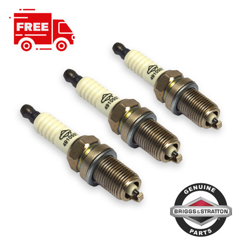 491055S Genuine - Briggs & STRATTON - SPARK-PLUG. Pack 3 - Briggs and Stratton - Genuine OEM Part