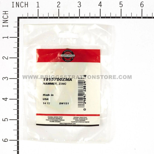1915700ZMA Hammer, Zinc Briggs and Stratton Genuine OEM Part